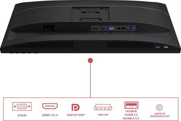 AOC X24E4U 24inch IPS FHD 100Hz 16:10 4ms 300cd/m2 D-SUB HDMI DOO USB 3.1 HUB USB