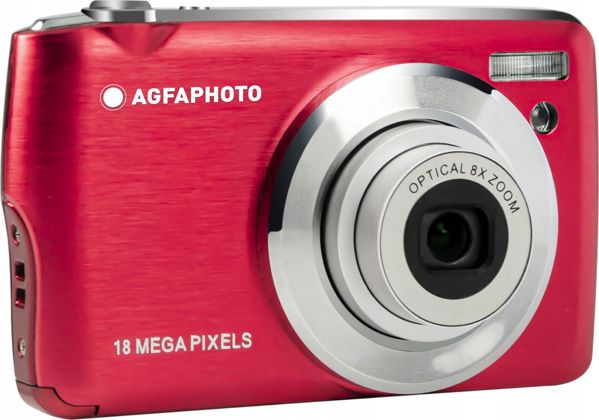 AgfaPhoto DC8200 Ψηφιακή Φωτογραφική Μηχανή 18MP, Full HD 1080p, 8x Zoom, Οθόνη 2.7'', Κόκκινη