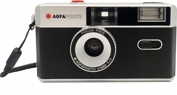 AgfaPhoto Αναλογική Επαναχρησιμοποιούμενη Κάμερα 35mm με Φλας, 31mm Φακός, Μαύρη