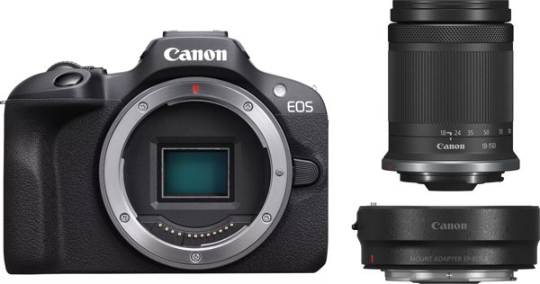 Φωτογραφική μηχανή Canon EOS R100 + RF-S 18-150mm f/3.5-6.3 IS STM + προσαρμογέας EF-EOS R