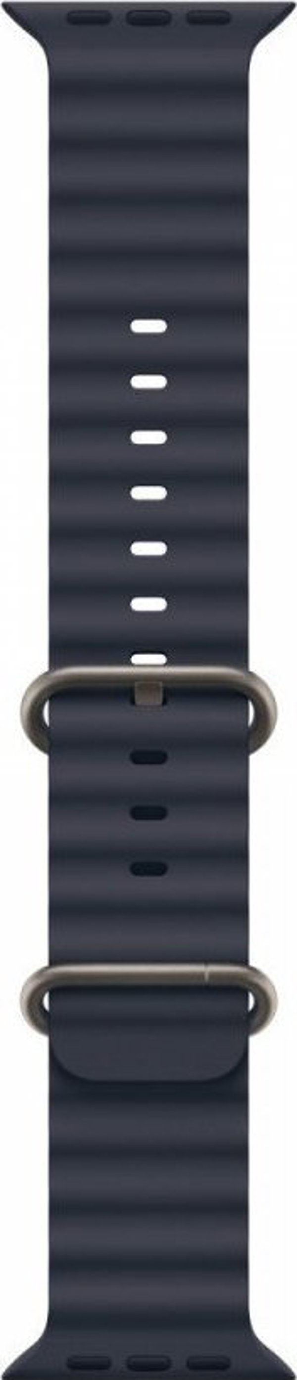 Apple Λουράκι Ocean σε μπλε ναυτικό για κάσα 49 mm - στοιχεία από τιτάνιο σε φυσικό χρώμα