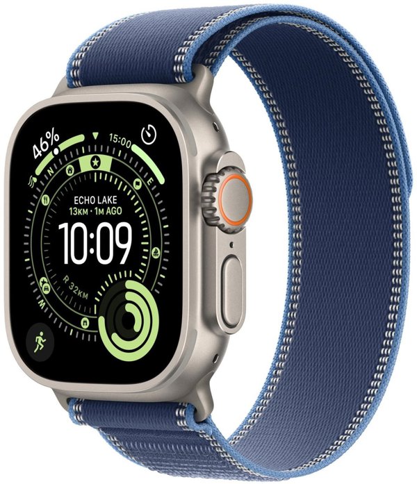 Apple Watch Ultra 3 GPS + Cellular 49mm Natural Titanium Case | Blue Trail Loop - M/L