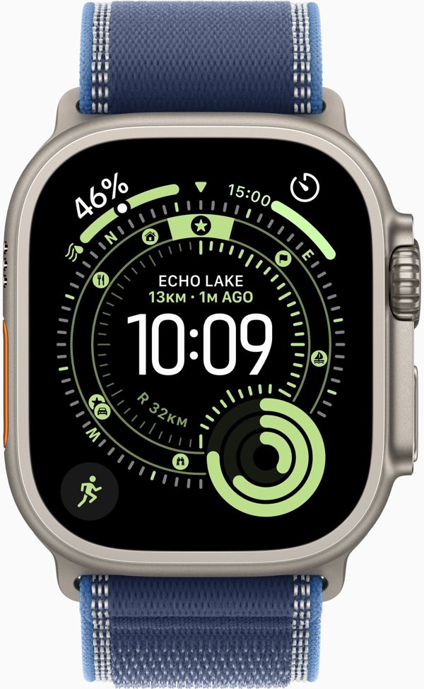 Apple Watch Ultra 3 GPS + Cellular 49mm Natural Titanium Case | Blue Trail Loop - M/L