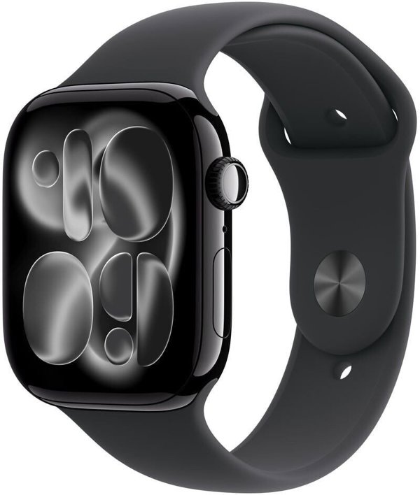 Apple Watch Series 11 GPS 46mm Jet Black Aluminium Case with Black Sport Band - M/L,Model A3333