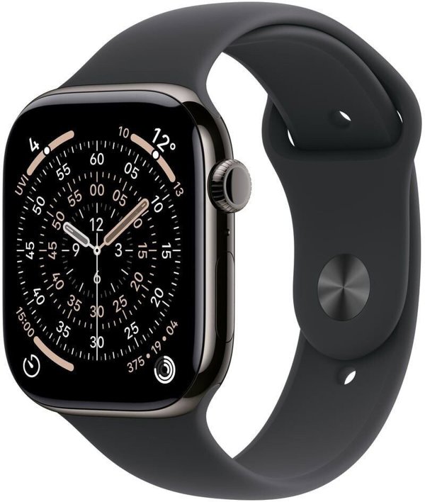 Apple Watch Series 11 GPS 42mm Jet Black Aluminium Case with Black Sport Band - M/L,Model A3331