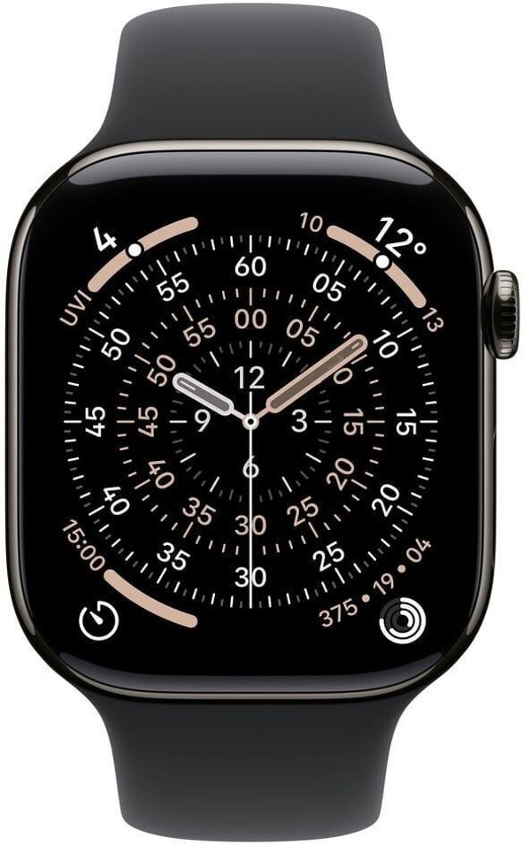 Apple Watch Series 11 GPS 42mm Jet Black Aluminium Case with Black Sport Band - M/L,Model A3331