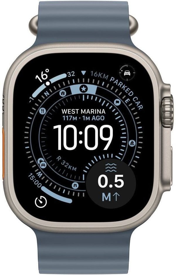 Apple Watch Ultra 3 GPS + Cellular 49mm, Κάσα από Τιτάνιο, Λουράκι Anchor Blue Ocean