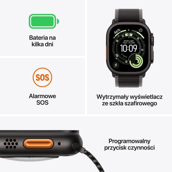 Apple Watch Ultra 3 GPS + Cellular 49mm, Κάσα από Τιτάνιο, Λουράκι Anchor Blue Ocean