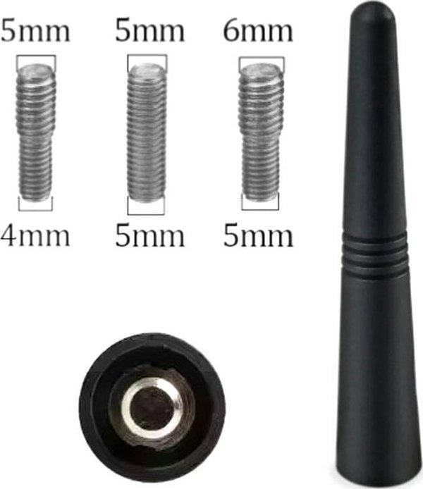 Aptel Uniwersalna ANTENA radiowa AM-FM samochodowa 9cm czarna DA147