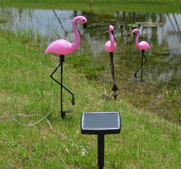Aptel 3 Solarne lampy ogrodowe LED Flamingi IP65 (ZD50K)