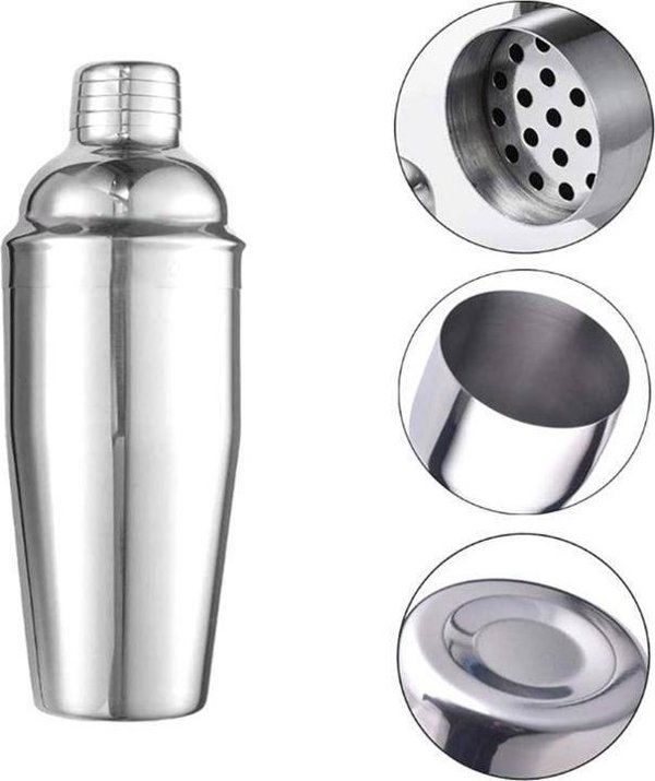 Apte ΣΕΤ ΜΠΑΡΜΑΝ 6 τεμαχίων Shaker jJigger Miarka ασημί AG818
