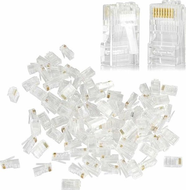 Aptel Σετ Ακροδεκτών RJ45 8P8C για PatchCord 100 τεμ RJ1A