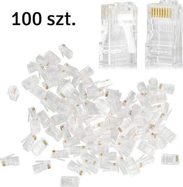 Aptel Σετ Ακροδεκτών RJ45 8P8C για PatchCord 100 τεμ RJ1A
