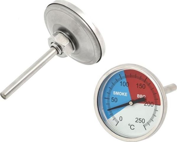 Apte AG254D Θερμόμετρο για καπνιστές, γκριλιέρες και ζαμπονομηχανές 2 σε 1