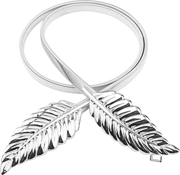 Aptel METALOWY PASEK DAMSKI DO SUKIENKI ozdobny 70cm srebrny BQ53H