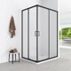 AQUAFORM AZUL Καμπίνα Ντουζιέρας Ορθογώνια 100x80x185cm Μαύρη Ματ, Γυαλί Καθαρό 5mm Easy Clean