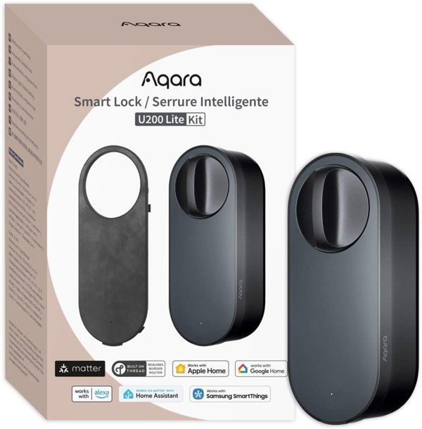 Aqara Smart Lock U200 Lite Kit - Έξυπνη Κλειδαριά Πόρτας με Έλεγχο Εφαρμογής - Μαύρο