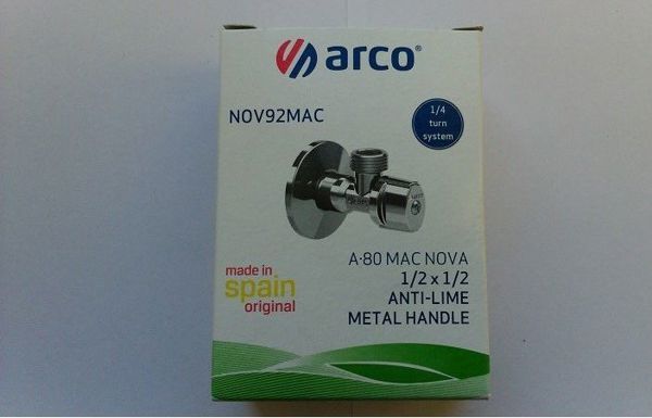 Arco Γωνιακή Βαλβίδα Nov Mac A-80 Αντι-ασβεστολιθική 1/2"x1/2" Χρώμιο