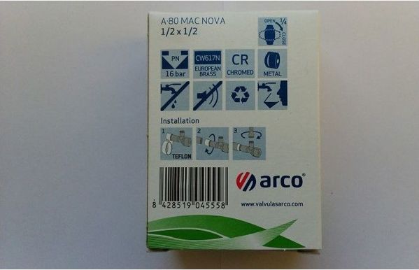 Arco Γωνιακή Βαλβίδα Nov Mac A-80 Αντι-ασβεστολιθική 1/2"x1/2" Χρώμιο