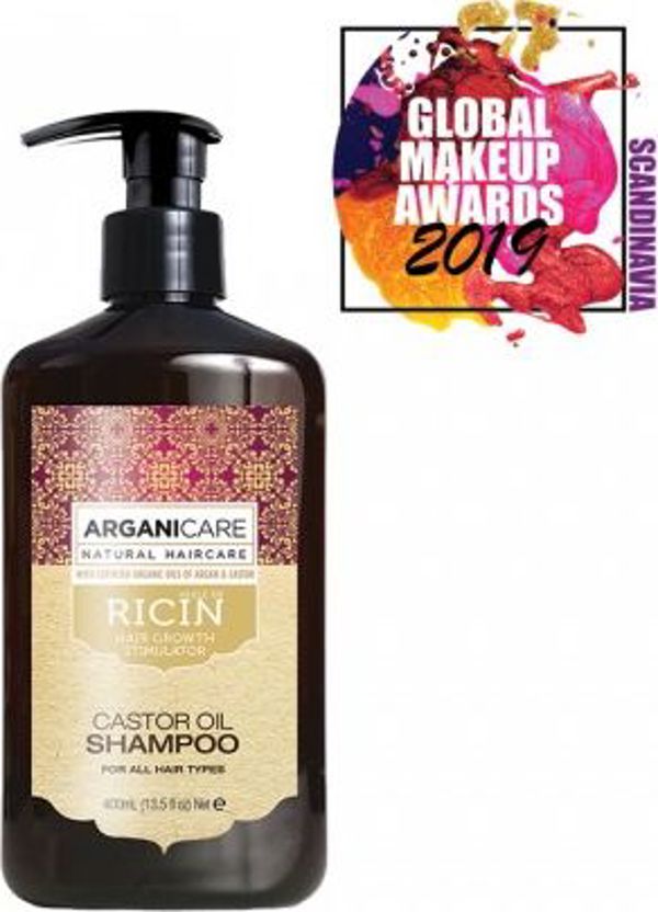 Arganicare Arganicare Σαμπουάν με καστορέλαιο για την τόνωση της ανάπτυξης των μαλλιών 400 ml