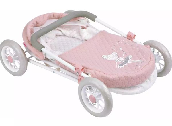 Arias Balerina lėlių vežimėlis, rožinis, 55 cm, sulankstomas, su priedais