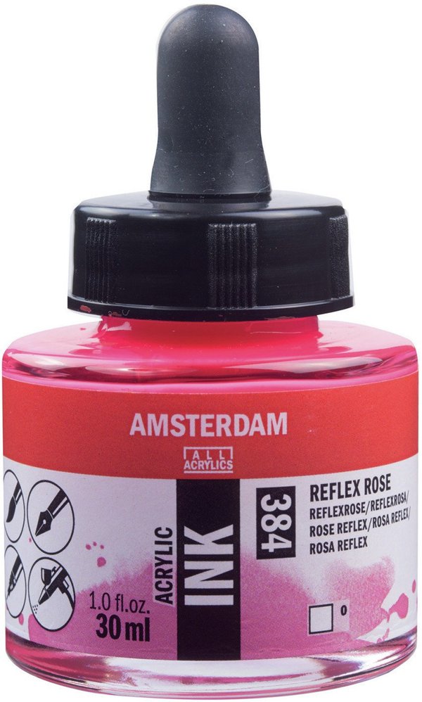 Artequipment Amsterdam Ακρυλικό Μελάνι Acrylic Ink Reflex Rose 384, 30ml