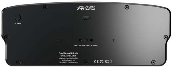 Ascher Racing Dashboard, 7,85” Zoll LCD-Touchscreen, 26 RGB-LEDs - schwarz
