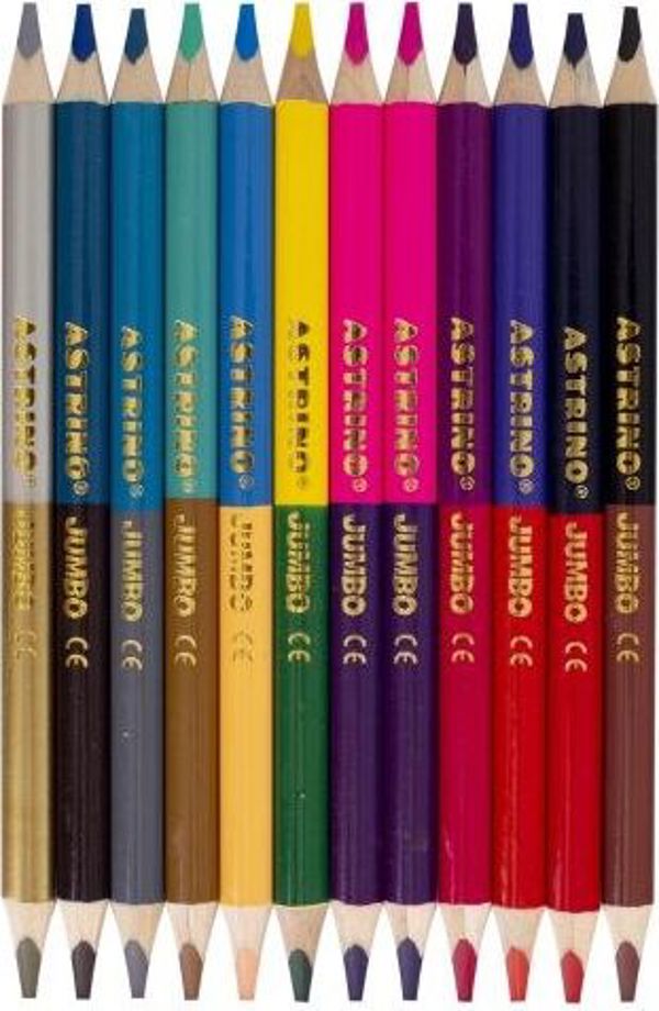 Astra TARGI Κηρομπογιές Astrino Jumbo Στρογγυλές, 24 Χρώματα, με Ξύστρα