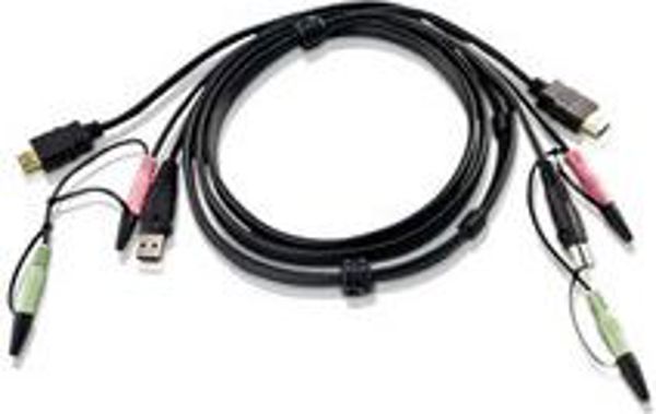 Καλώδιο KVM Aten, 1.8m, Μαύρο (2L-7D02UH)