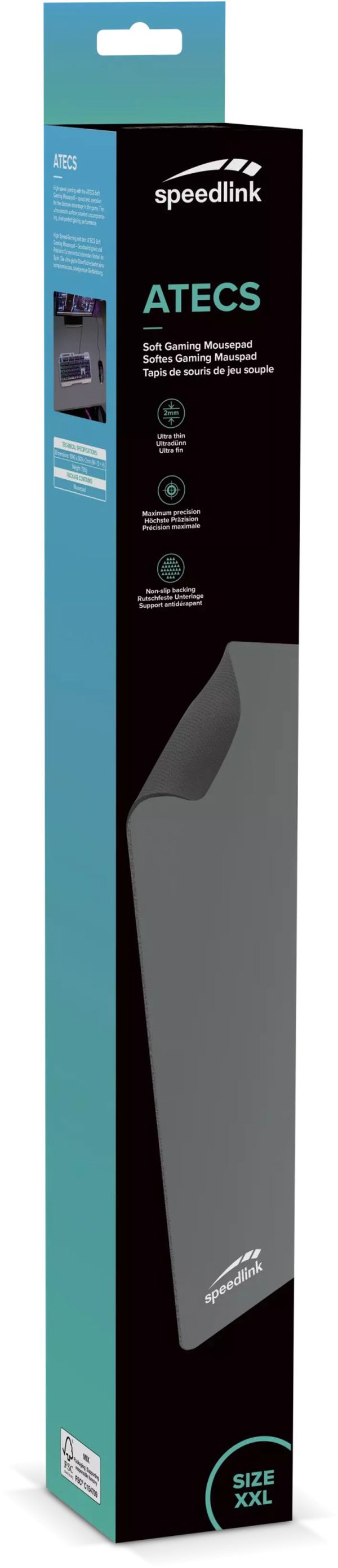 ATECS Soft Gaming Mousepad - Size XXL, grey