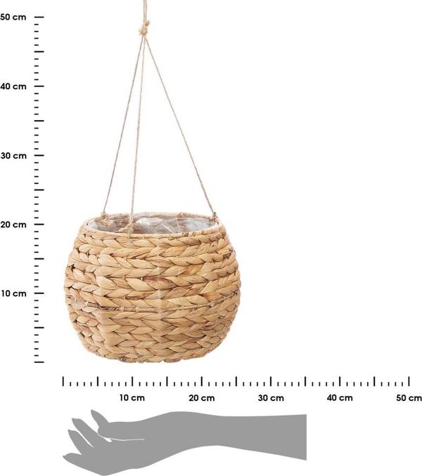 Atmosphera Σετ Κρεμαστές Γλάστρες Aya Natural, Από Φυσική Ψάθα, Boho Στυλ, Σετ 2 Τεμαχίων (26x18,5cm & 20x15cm)