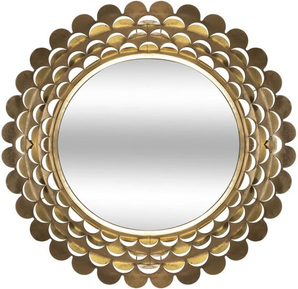 Atmosphera Lustro glamour zlote, metalowa rama, srednica 91 cm