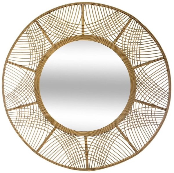 Atmosphera Lustro boho w bambusowej ramie INA, Ø 89 cm