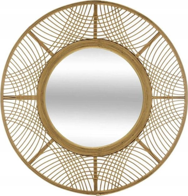 Atmosphera Lustro boho w bambusowej ramie INA, Ø 70 cm