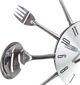 Atmosphera Ρολόι Τοίχου Cutlery Μεταλλικό Ασημί, Μοντέρνο Design, Διάμετρος 38 cm