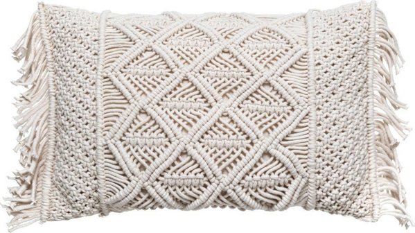 Atmosphera Διακοσμητικό Μαξιλάρι Macrame με Κρόσσια, Βαμβακερό, Μπεζ, 30x50 cm