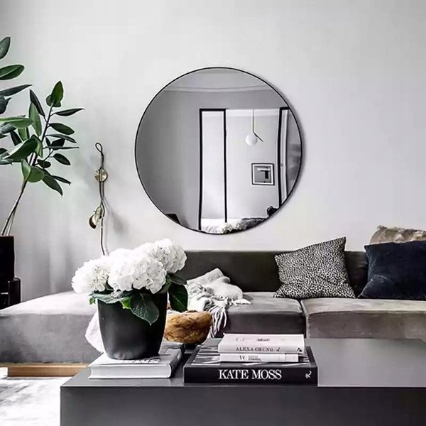 Atmosphera Okrale lustro w metalowej ramie Ø 38 cm