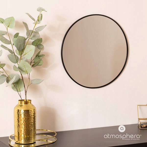 Atmosphera Okrale lustro w metalowej ramie Ø 38 cm