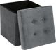 Πουφ Atmosphera Adaline Grey Καπιτονέ με Αποθηκευτικό Χώρο 38x38 cm Γκρι