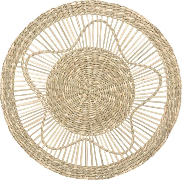 Atmosphera Σετ Διακοσμητικά Τοίχου Nyla, Ψάθινα Boho, 3 Τεμάχια (18, 28, 38 cm), Μπεζ