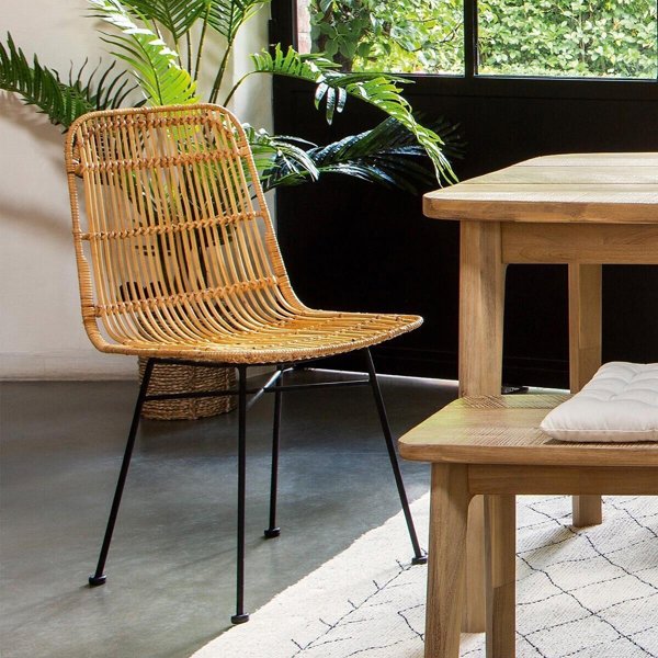 Καρέκλα τραπεζαρίας KUBU, rattan, 88 cm