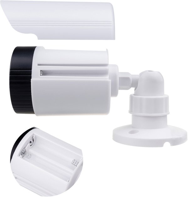 Dummy Κάμερα Ασφαλείας Σωληνωτή CE IR1800 W με LED IR, Λευκή, ABS, Τροφοδοσία 2xAA