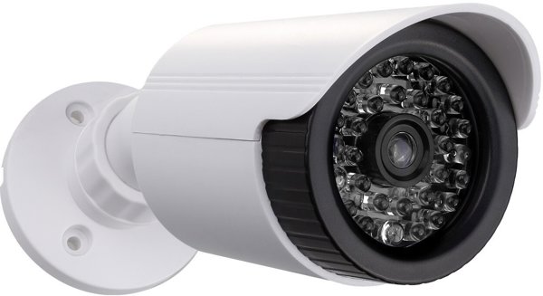Dummy Κάμερα Ασφαλείας Σωληνωτή CE IR1800 W με LED IR, Λευκή, ABS, Τροφοδοσία 2xAA