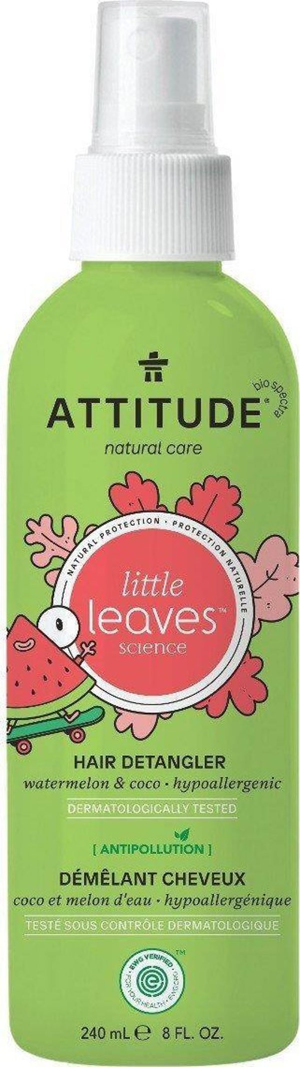 Attitude Σπρέι Ξεμπερδέματος Μαλλιών Καρπούζι & Καρύδα, Υποαλλεργικό, 240ml