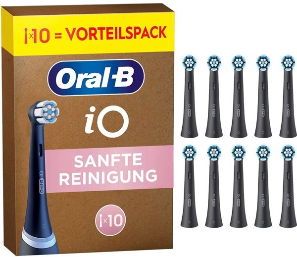 Aufsteckbürsten iO Sanfte Reinigung Schwarz 10er FFU