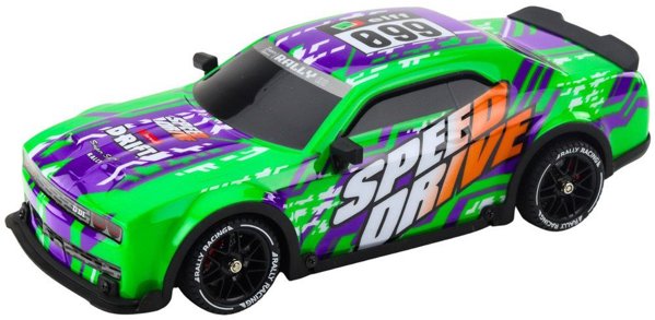 LeanToys Τηλεκατευθυνόμενο Αθλητικό Αυτοκίνητο RC, Drift, Με Φωτιζόμενο Αμάξωμα, Πράσινο