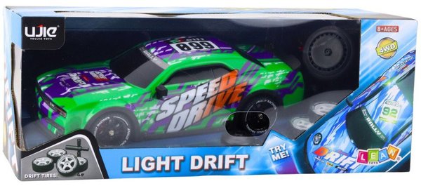 LeanToys Τηλεκατευθυνόμενο Αθλητικό Αυτοκίνητο RC, Drift, Με Φωτιζόμενο Αμάξωμα, Πράσινο