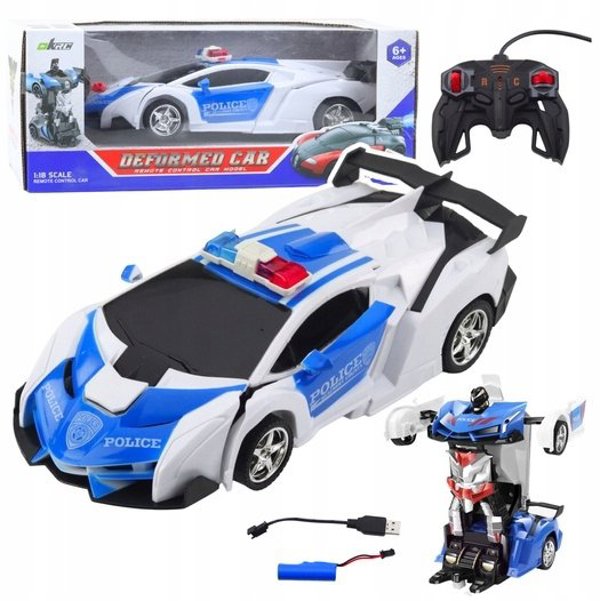 Auto Robot 2W1 Policja Αστυνομικό Τηλεκατευθυνόμενο Περιπολικό RC 1:18