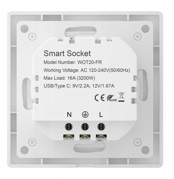 Avatto Έξυπνη Πρίζα WOT20-FR Wi-Fi Smart Plug, Λευκό