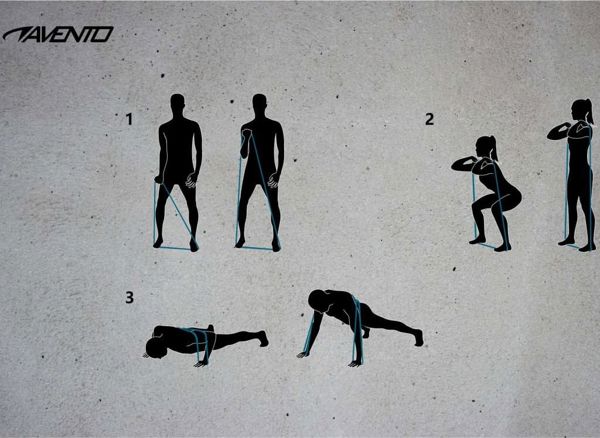 Avento Powerband μεσαία αντίσταση γκρι 1 τεμ.